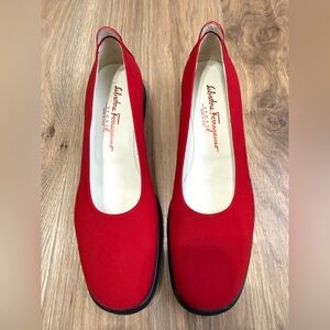 Salvatore Ferragamo Sport Red Suede Ballet Flats Size 10B
